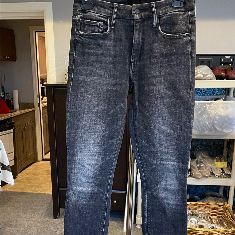 MOTHER The Looker Ankle Jeans | Size 24 | Stargazing Wash (Black/Gray)